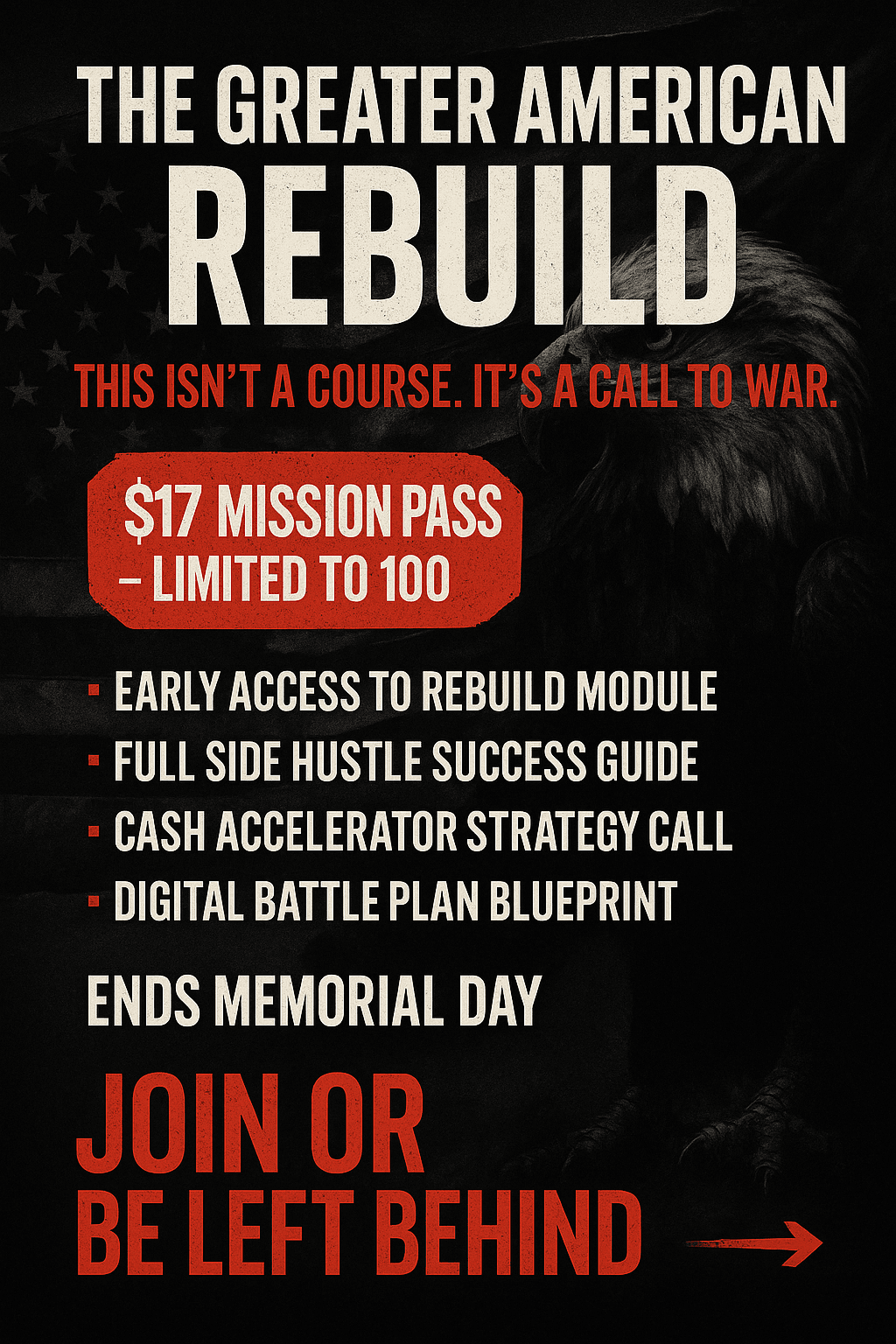 🦅 The Greater American Rebuild Course – Pre-Launch Offer: $17